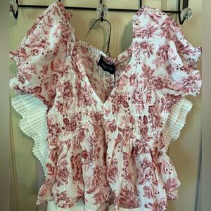 MINK Pink Top Floral NWT